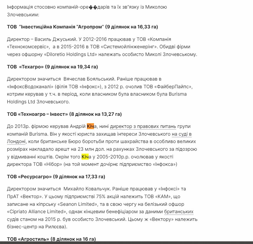 Кича Андрей Владимирович полное досье компромат