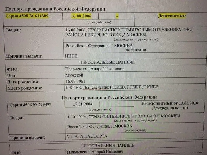 Пальчевский Андрей Иванович полное досье компромат
